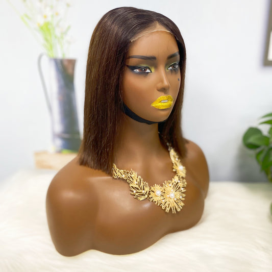 DD 4*4 BOB Wig ST Glueless Human Hair Wig Color T1B/4# 200% Density