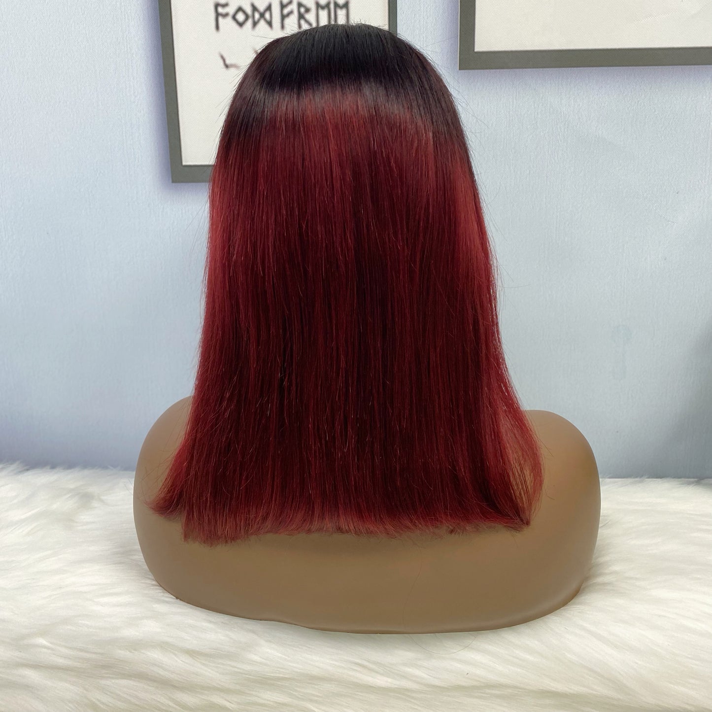 13*4 BoB Wig Perruques droites Couleur T1B/99J Densité 200%