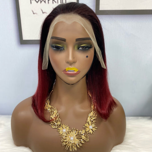 13*4 BoB Wig Straight Wigs Color T1B/99J 250% Density