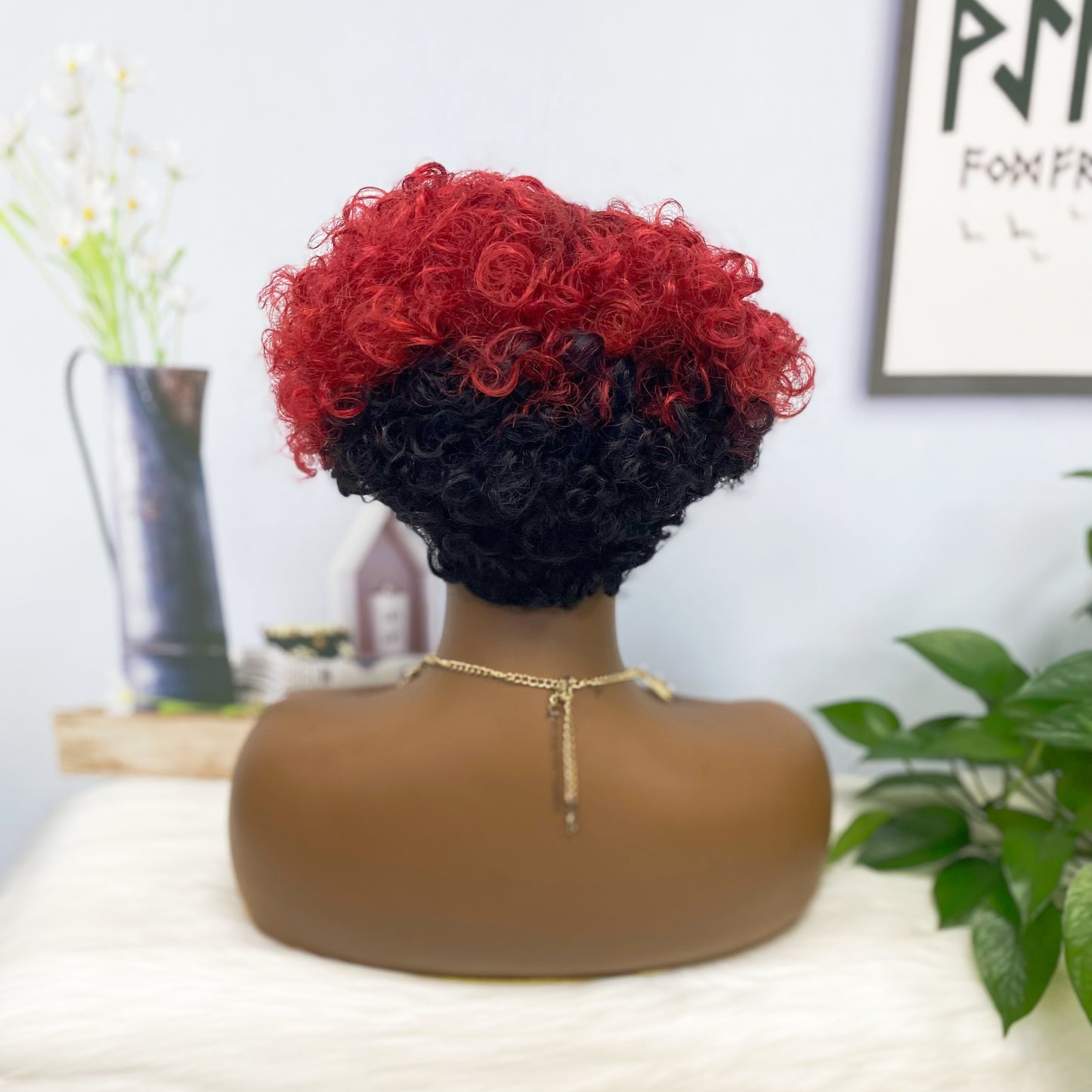 Machine Human Hair Wig Natural Hair Wig 310 Color T1B/BUG