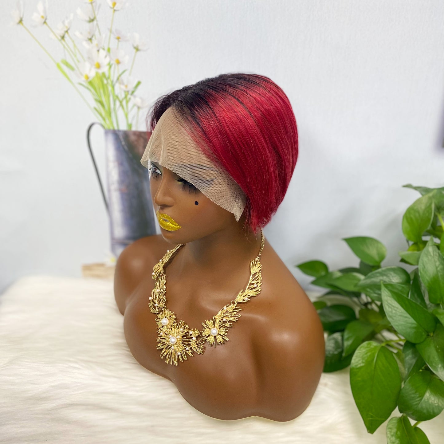 T Lace Wig SX01 Human Hair Wig Natural Hair Wig Color T1B/BUG
