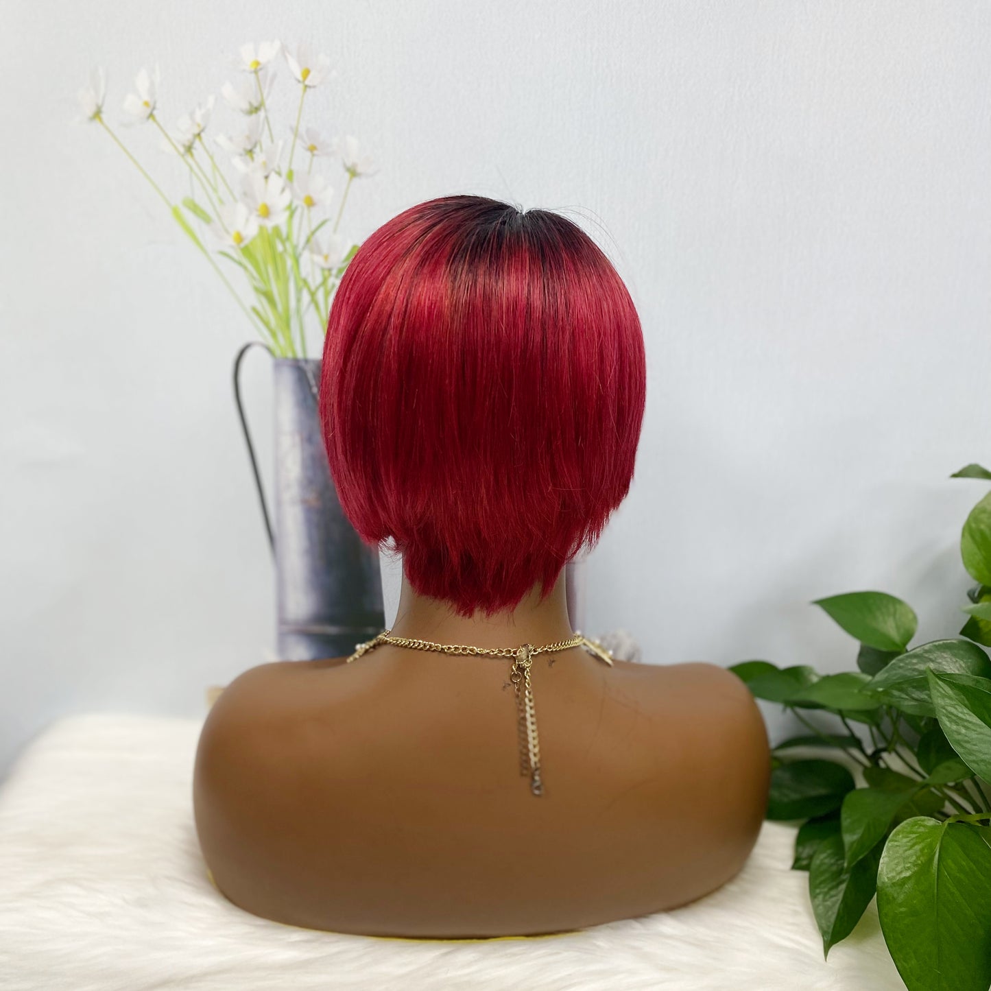 T Lace Wig SX01 Human Hair Wig Natural Hair Wig Color T1B/BUG