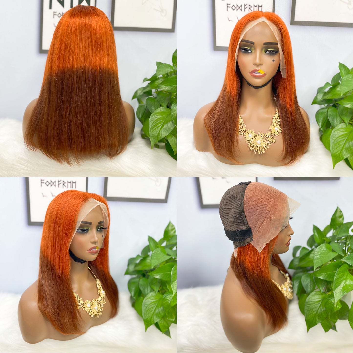 13*4 BoB Wig Straight Wigs Color T350/4# 200% Density