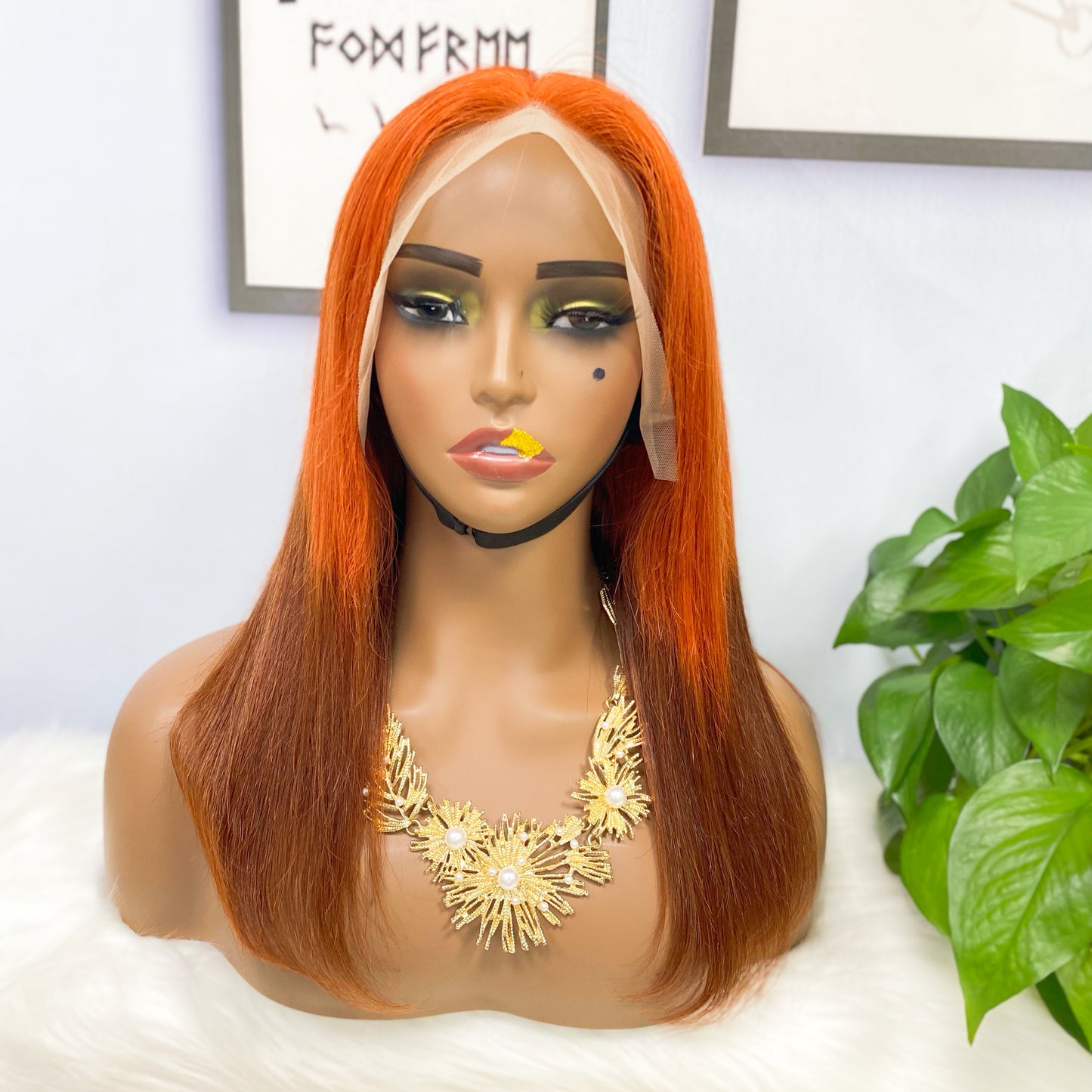 13*4 BoB Wig Straight Wigs Color T350/4# 200% Density