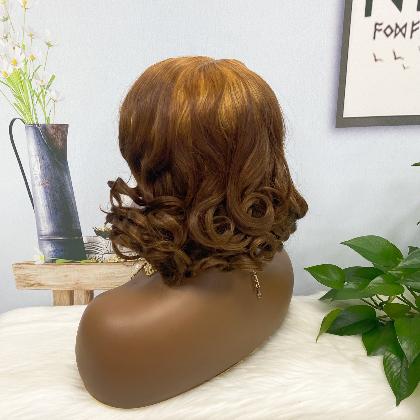Perruque de cheveux humains Fumi 4*4, couleur T30/4 #