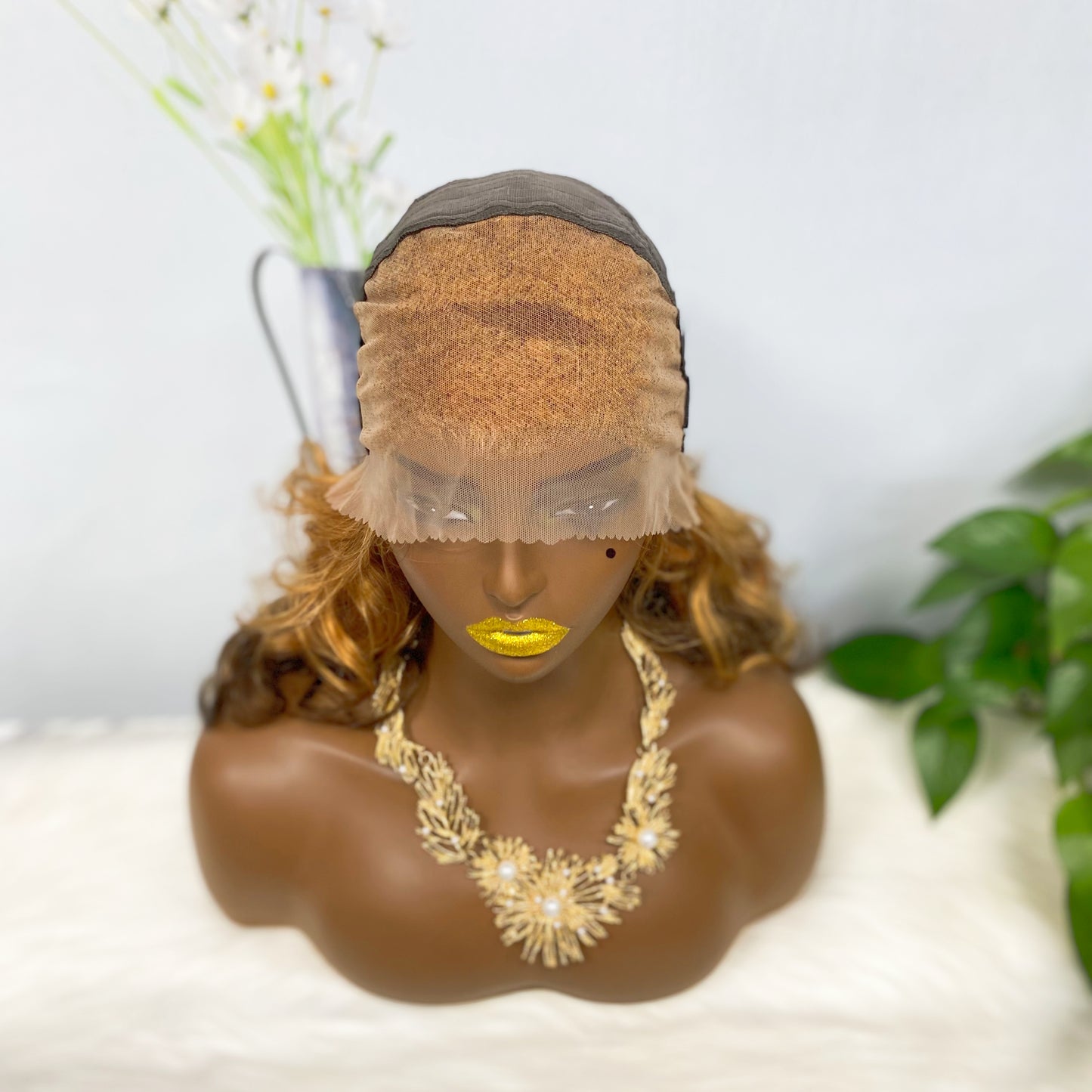 Double Drawn 13*4 Lace Wig Loose Wave Natural Human Hair Lace Wig Color T30/4# 300% Density