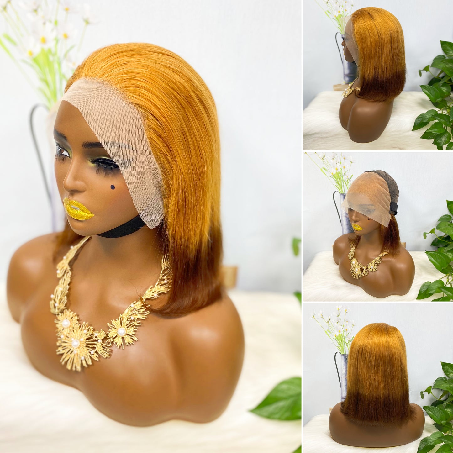 13*4 BoB Wig Straight Wigs Color T30/4# 200% Density
