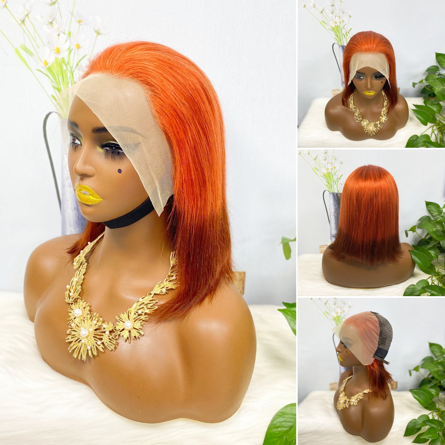 13*4 BoB Wig Straight Wigs Color T350/4# 200% Density