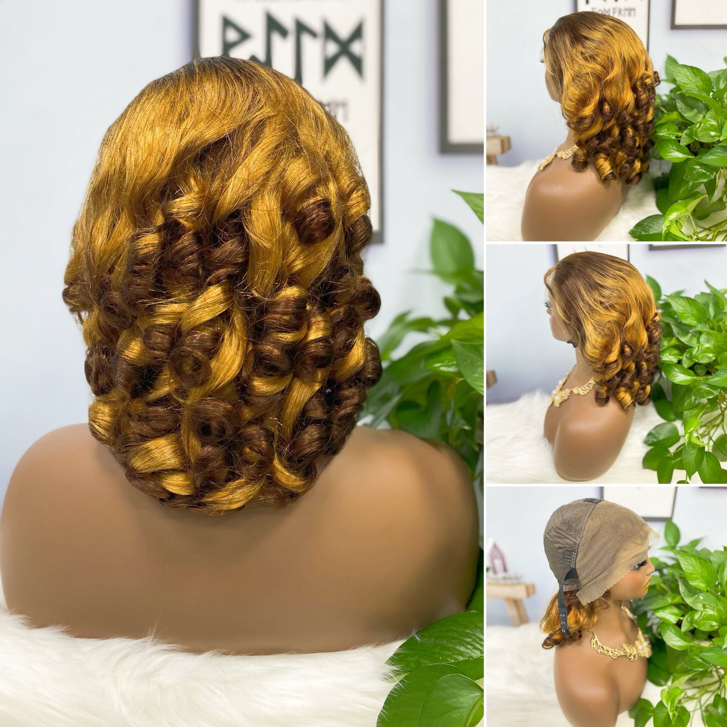 DD 13*4 Lace Wig Spring Curl Natural Human Hair Lace Wigs Color T1B/30#