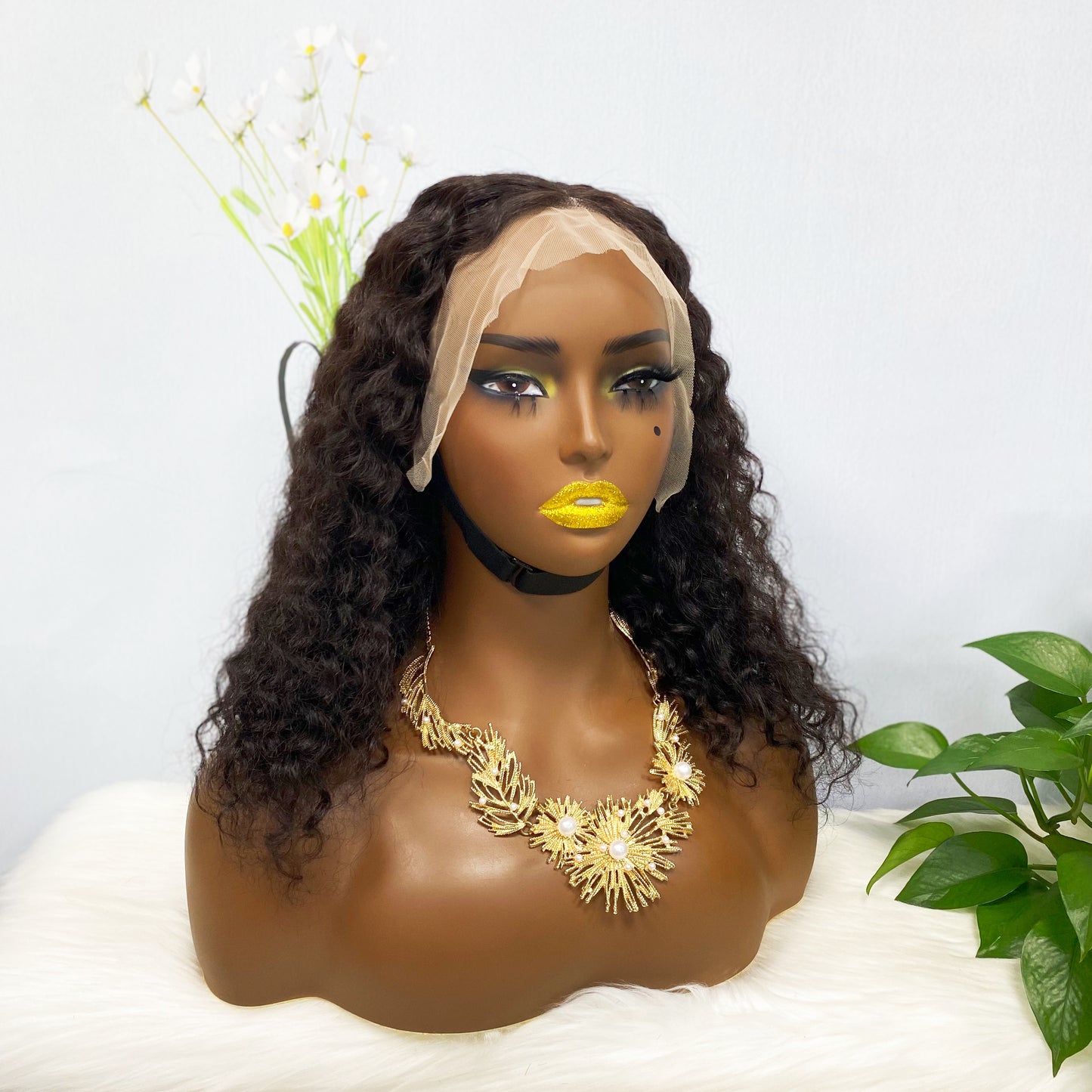 13*4 BoB Wig Water Wave Wigs Color NC 250% Density