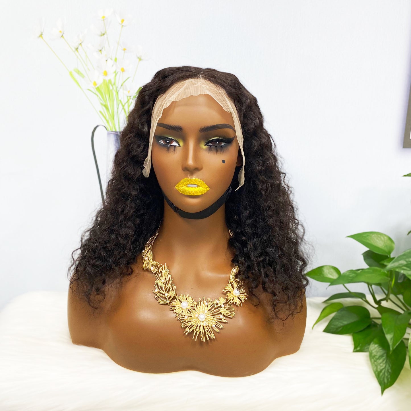 13*4 BoB Wig Water Wave Wigs Color NC 250% Density