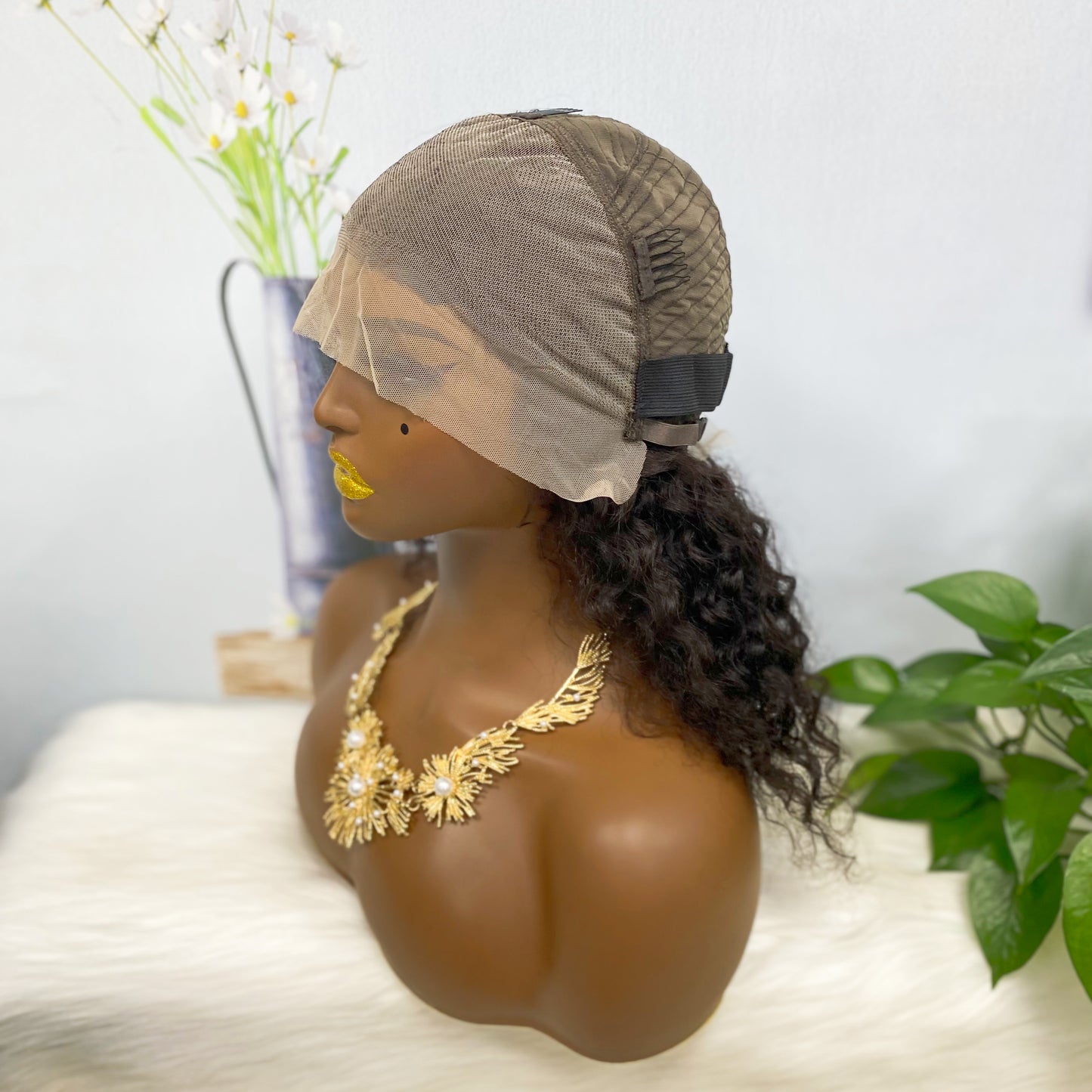 13*4 BoB Wig Water Wave Wigs Color NC 250% Density