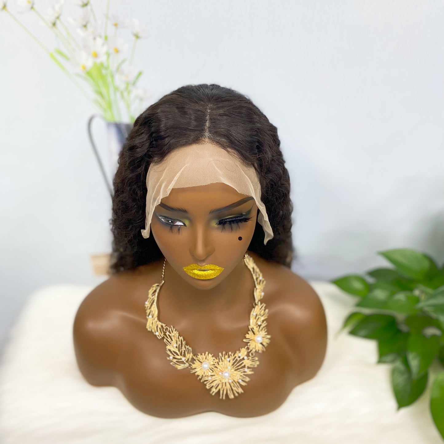 13*4 BoB Wig Water Wave Wigs Color NC 250% Density