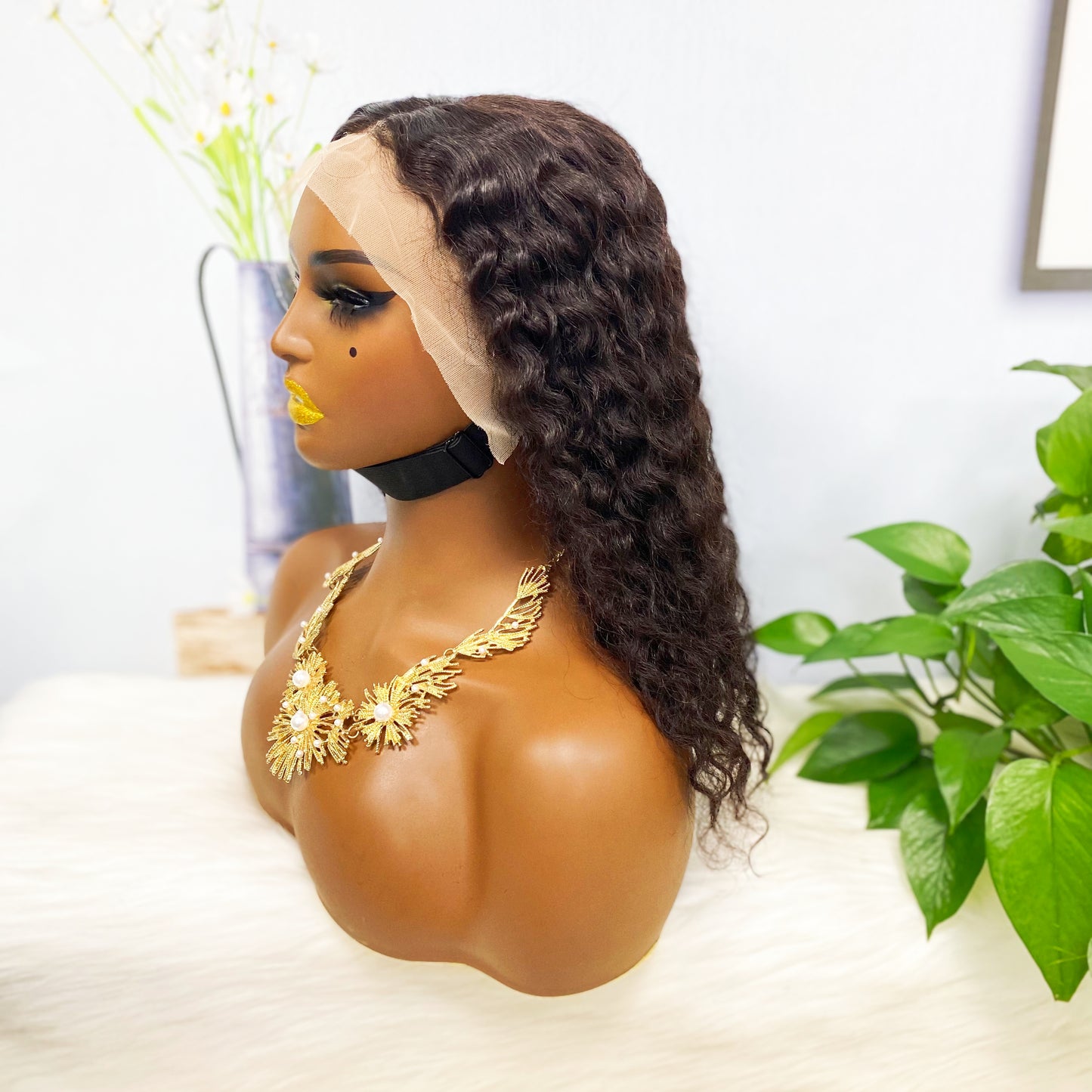 13*4 BoB Wig Water Wave Wigs Color NC 250% Density