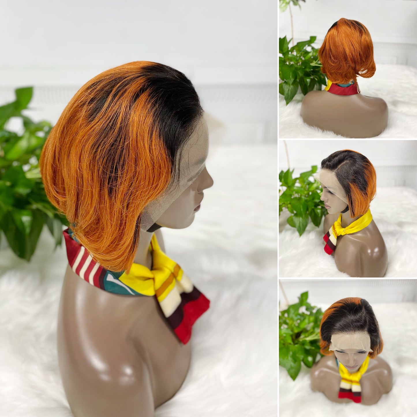 13*4 Lace Wig Pixie Cut Natural Virgin Human Hair Lace Wigs Color 4#