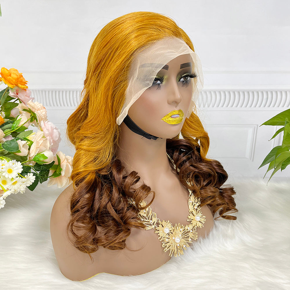 13*4 Lace Wig Spring Curl Color T99/2# 20"-26" 220% Density Virgin Human Hair Lace Wig