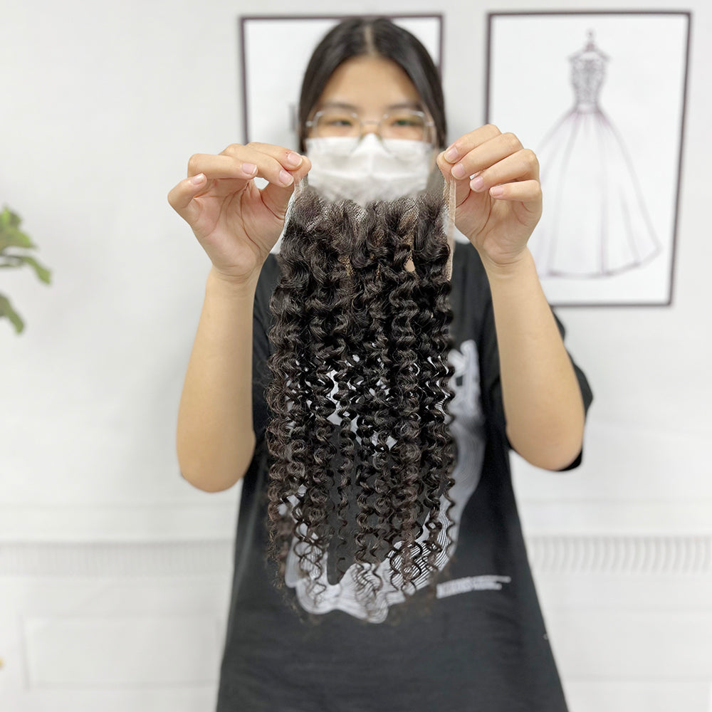 Double Drawn Virgin Human Hair Jerry Curl 8"-24" Natural Color