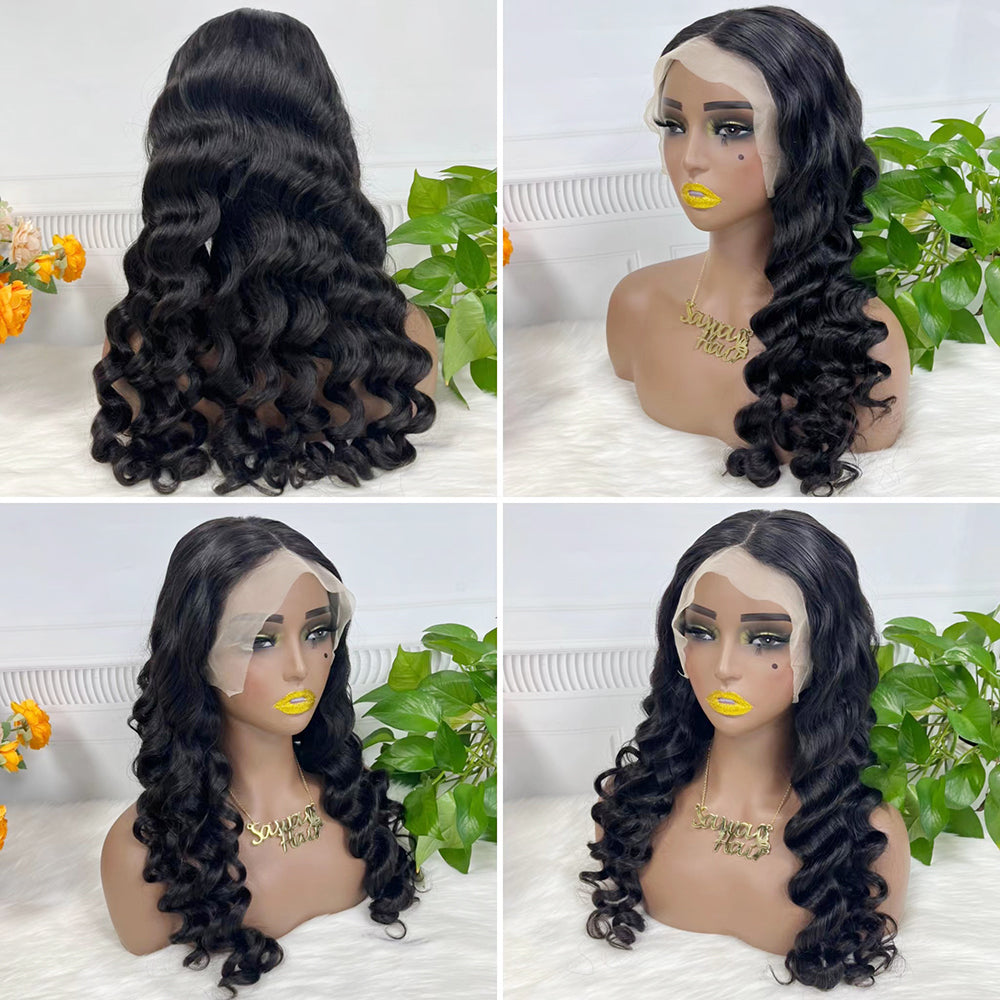 13*4 Lace Wig Loose Deep Natural Human Hair Lace Wigs 26 inch 180% Density