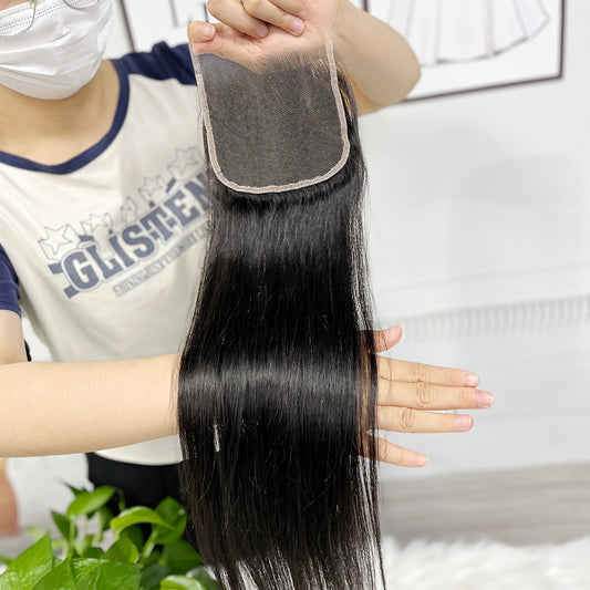 5*5 HD Lace Closure Silky Straight 100% Virgin Natural Human Hair Natural Color 12"-26"