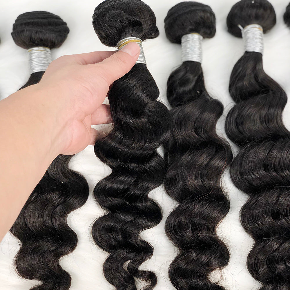 10A Sawa cheveux humains naturels paquets soyeux droite vierge femme cheveux humains avec 13*4 HD Frontal 10 "-40"