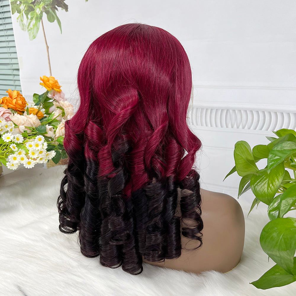 13*4 Lace Wig Spring Curl Color T99/2# 20"-26" 220% Density Virgin Human Hair Lace Wig