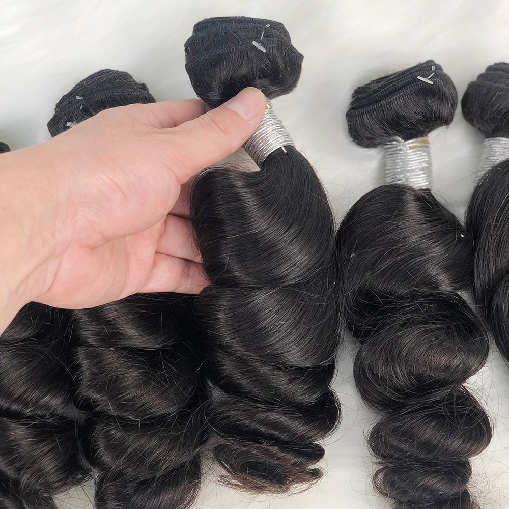 10A Burmese Hair Loose Wave Natural Human Hair Bundles With HD Closure Frontal 10"-40"