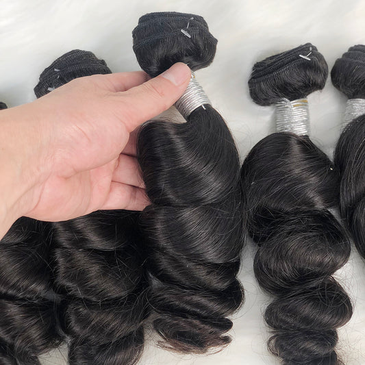 10A Burmese Hair Loose Wave Natural Human Hair Bundles With HD Closure Frontal 10"-40"