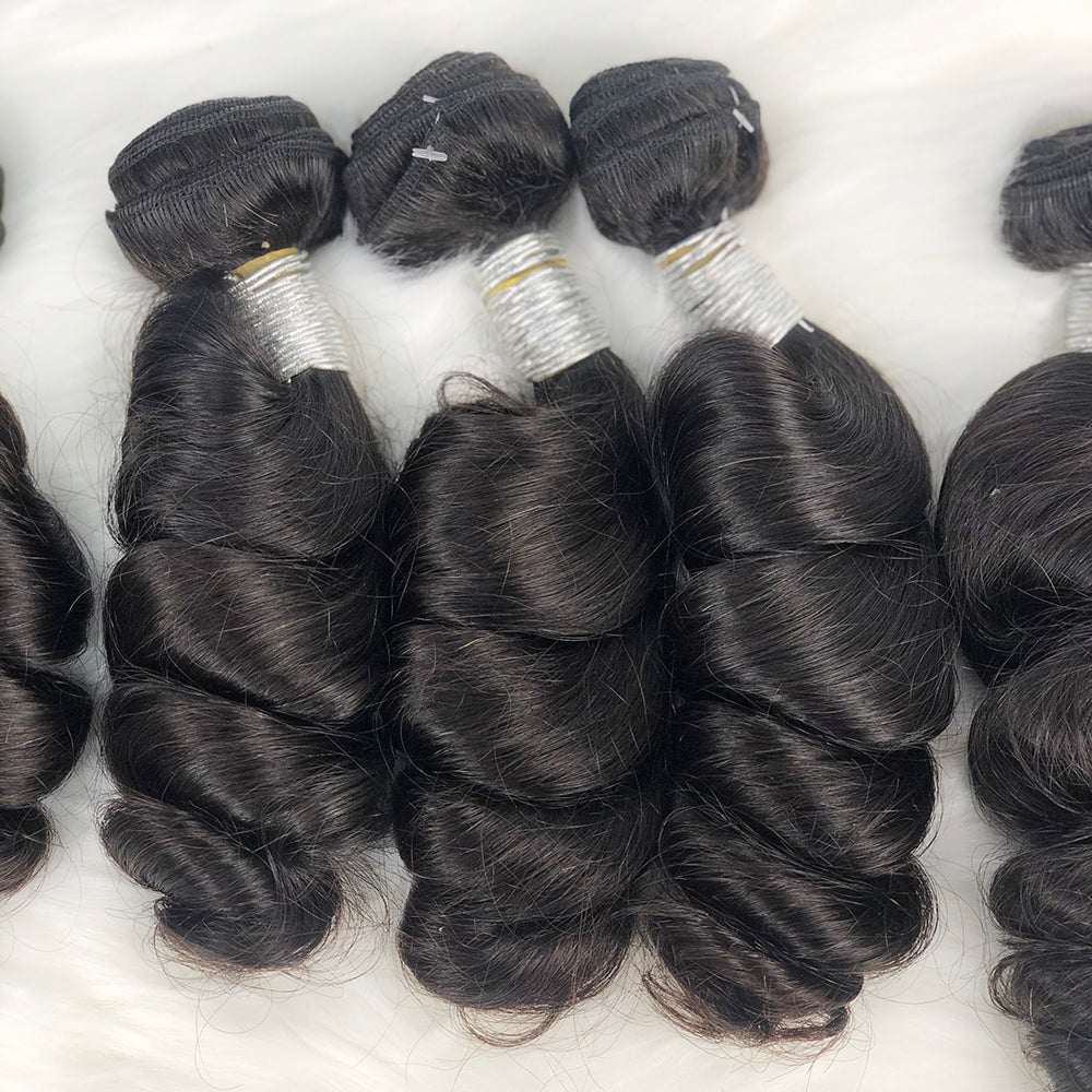 10A Burmese Hair Loose Wave Natural Human Hair Bundles With HD Closure Frontal 10"-40"