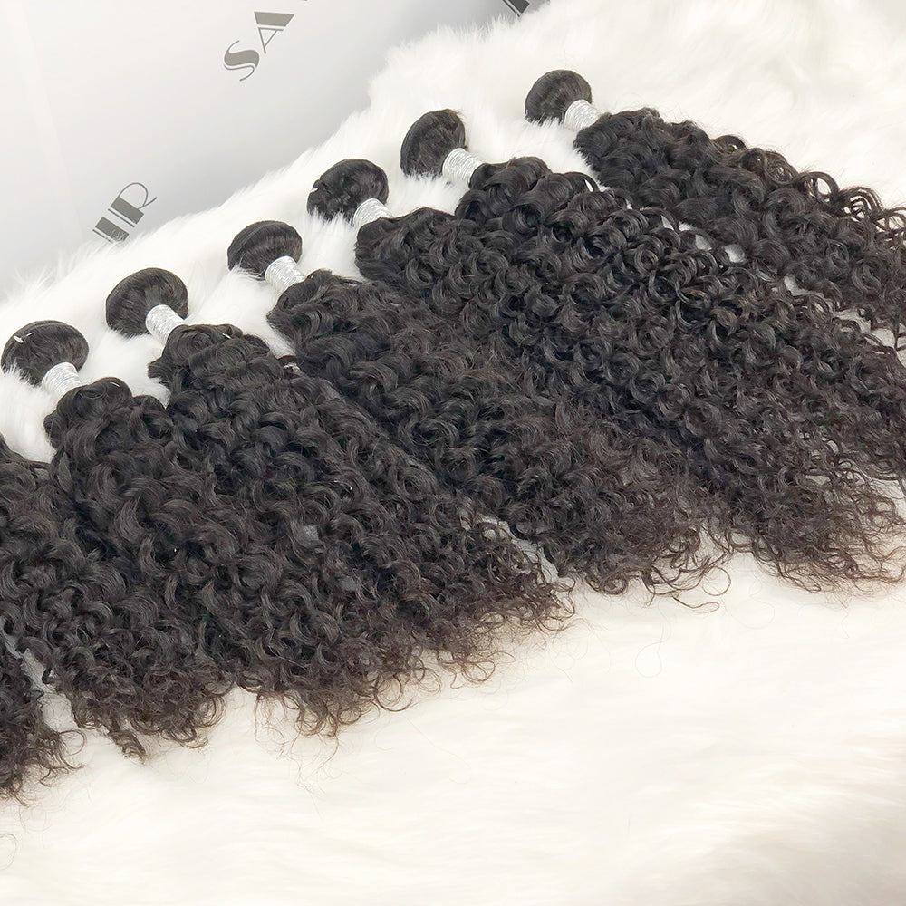 10A Burmese Hair Water Wave Natural Human Hair Bundles With HD Closure Frontal 10"-40"