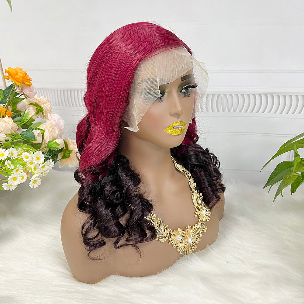 13*4 Lace Wig Spring Curl Color T99/2# 20"-26" 220% Density Virgin Human Hair Lace Wig