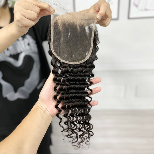 5*5 HD Lace Closure Deep Wave Virgin Human Hair 12"-26"