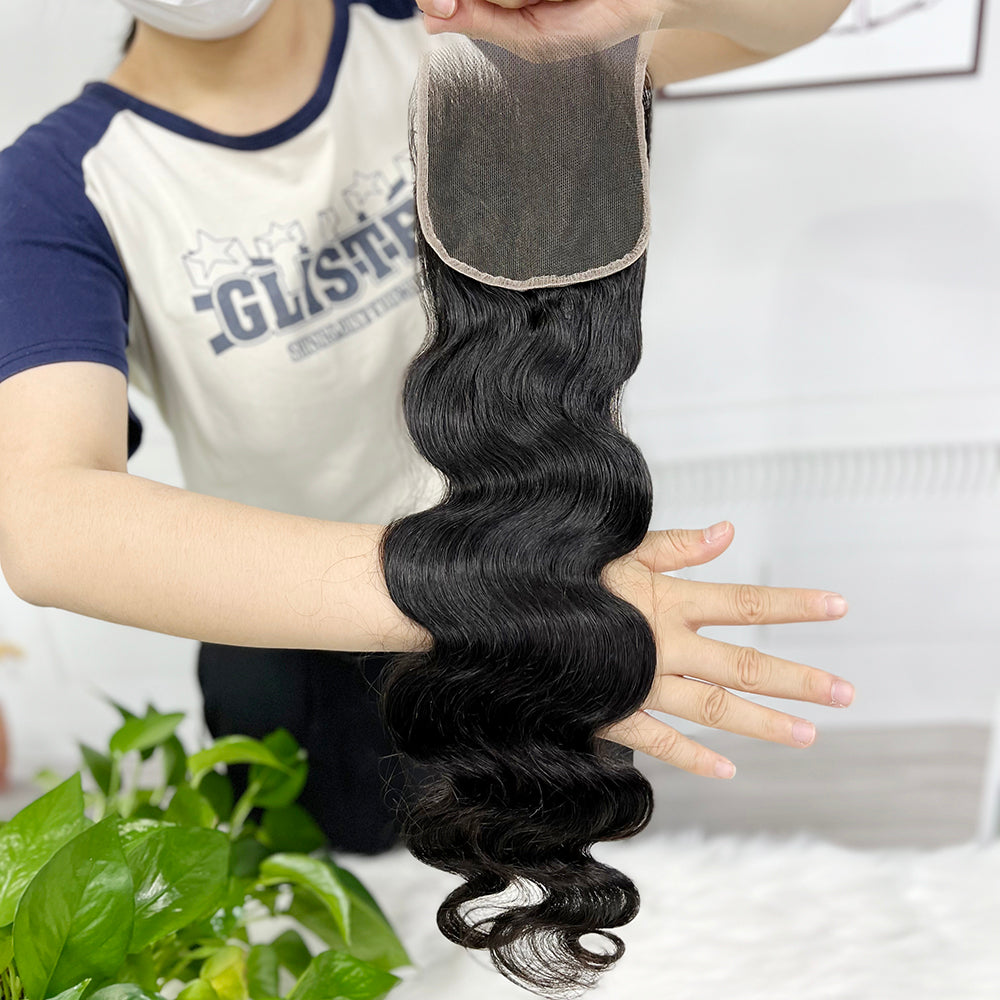 5*5 HD Lace Closure Natural Wave Virgin Human Hair Natural Color 12"-26"