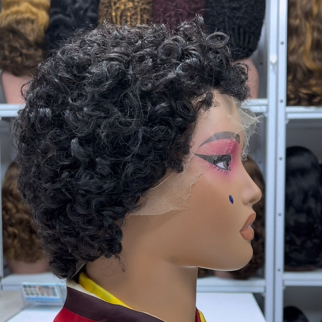 5*5 HD Lace Wig Jerry Curl cheveux humains naturels dentelle perruques couleur NC 250% densité 12 pouces