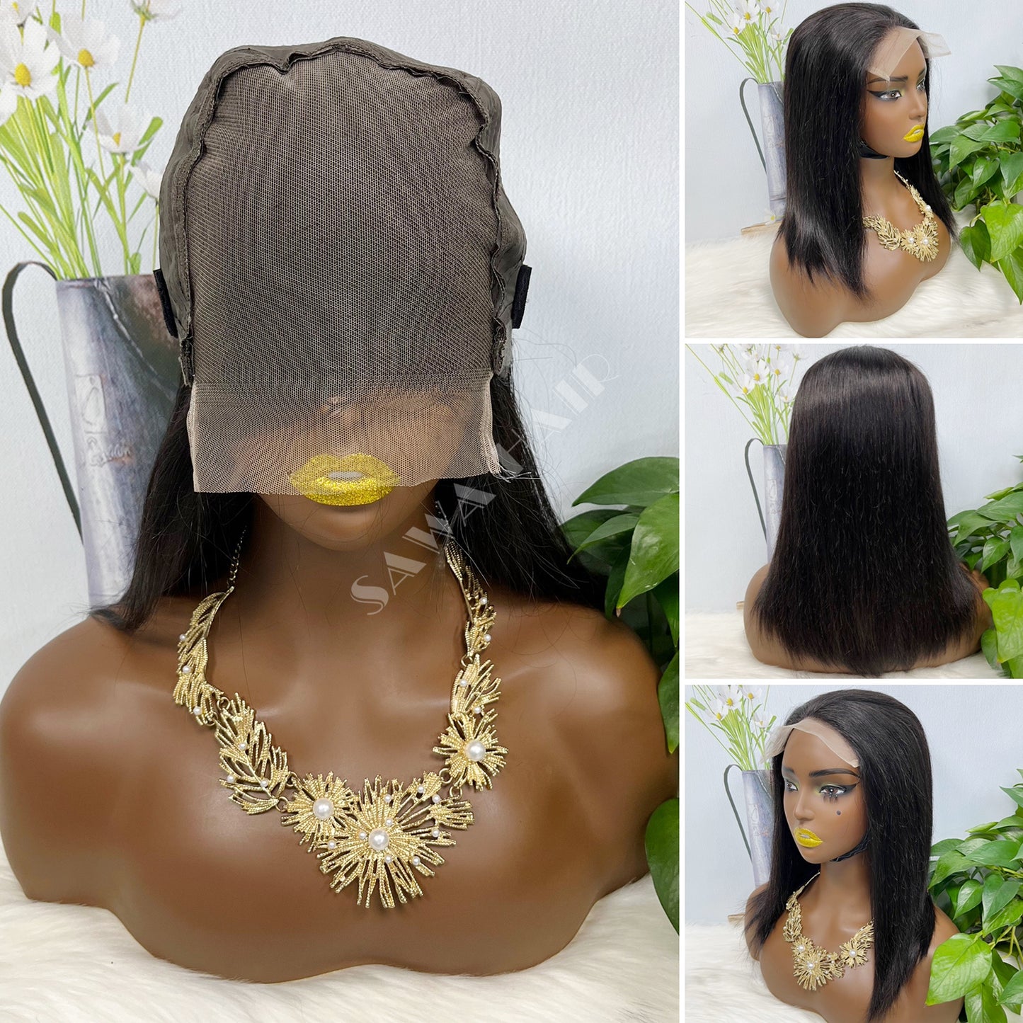 6*6 Lace Wig Natural Wave Natural Virgin Human Hair Lace Wigs Color NC 250% Density