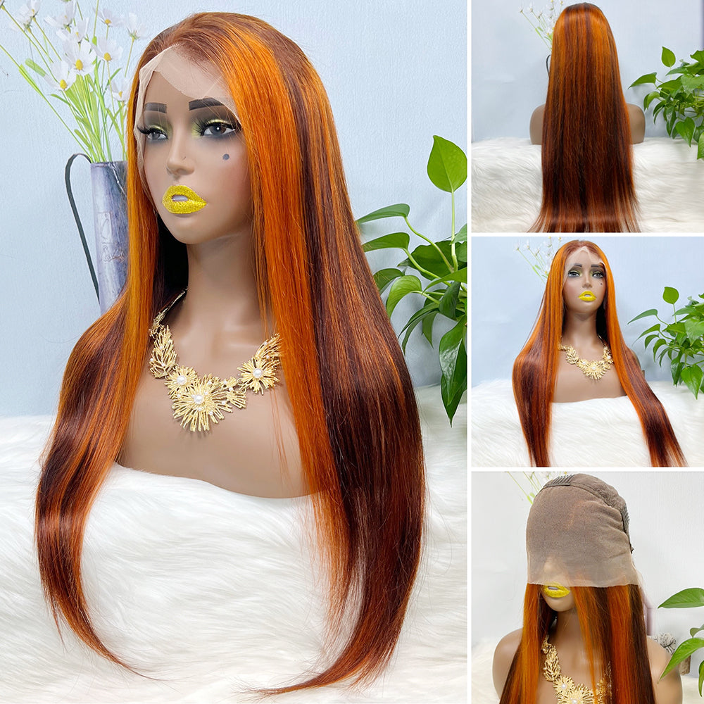 13*4 Lace Wig   Water Wave Natural Virgin Human Hair Lace Wigs Color P4/350# 200% Density