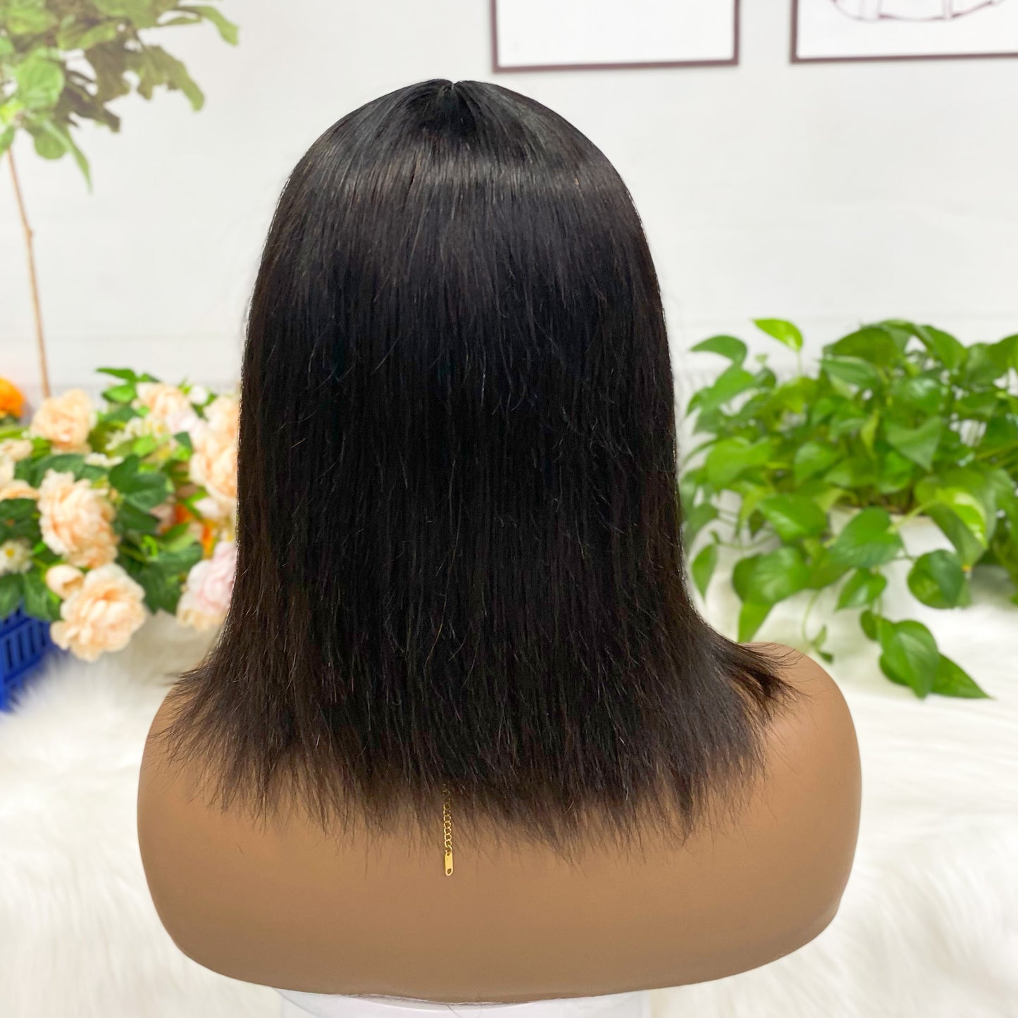 T Lace Wig Straight Natural Human Hair Lace Wigs 12"-20" Color NC