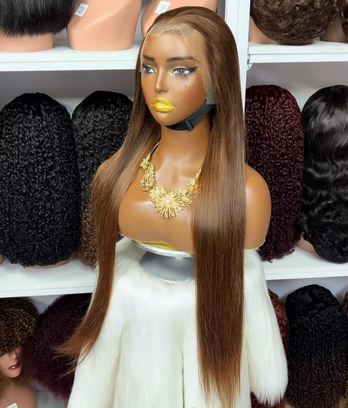 13x4 HD Swiss Lace Wig Straight Human Hair Wigs Ginger Color 350# 30"