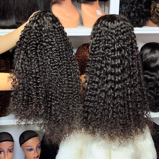 13x4 Lace Wig Deep Curl Burmese Human Hair Wigs Natural Color 300% Density 18"-40"
