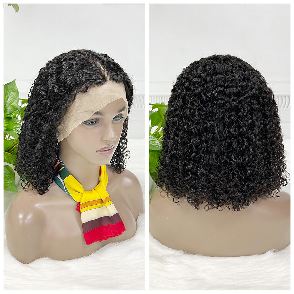 13*4 BoB Wig Water Wave Wigs Color NC 200% Density