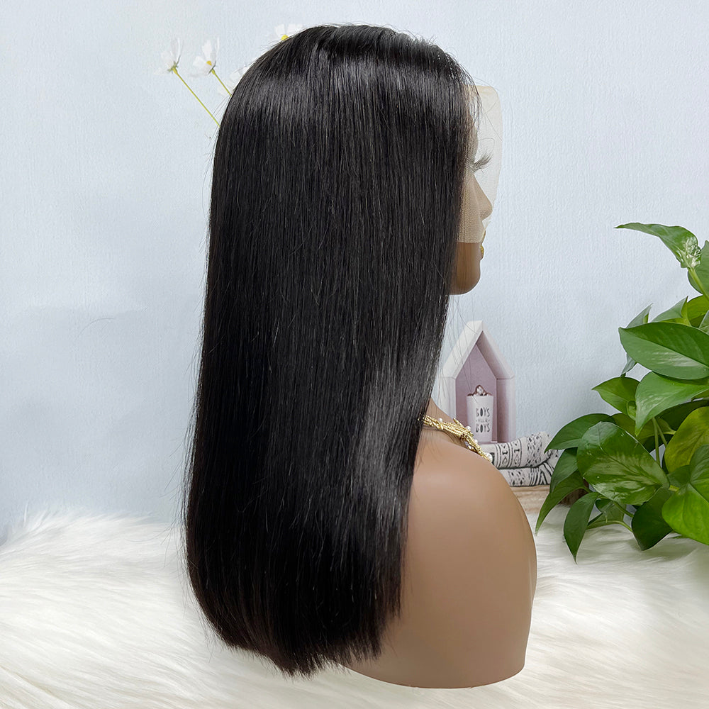 Double Drawn 13*4 BoB Straight  Wigs Color NC 250% Density