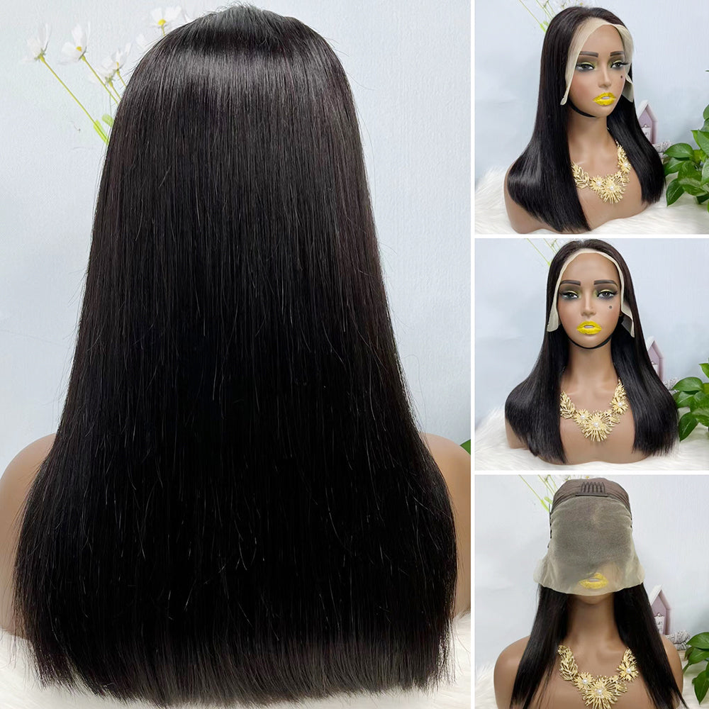 Double Drawn 13*4 BoB Straight  Wigs Color NC 250% Density