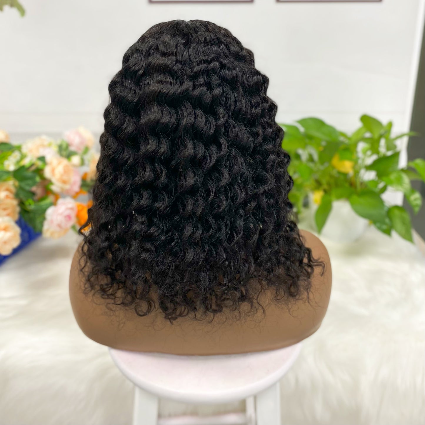 T Lace Wig Deep Wave  Natural Human Hair Lace Wigs 12"-20" Color NC