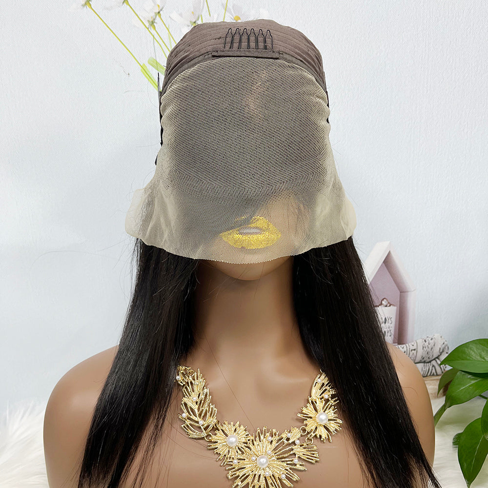 Double Drawn 13*4 BoB Straight  Wigs Color NC 250% Density