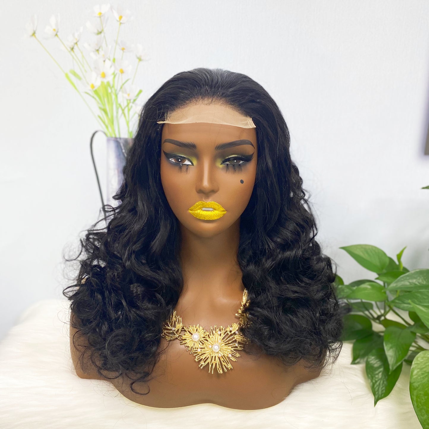 DD 4*4 Lace Wig Fumi Human Hair Wig Color 1B 250% Density