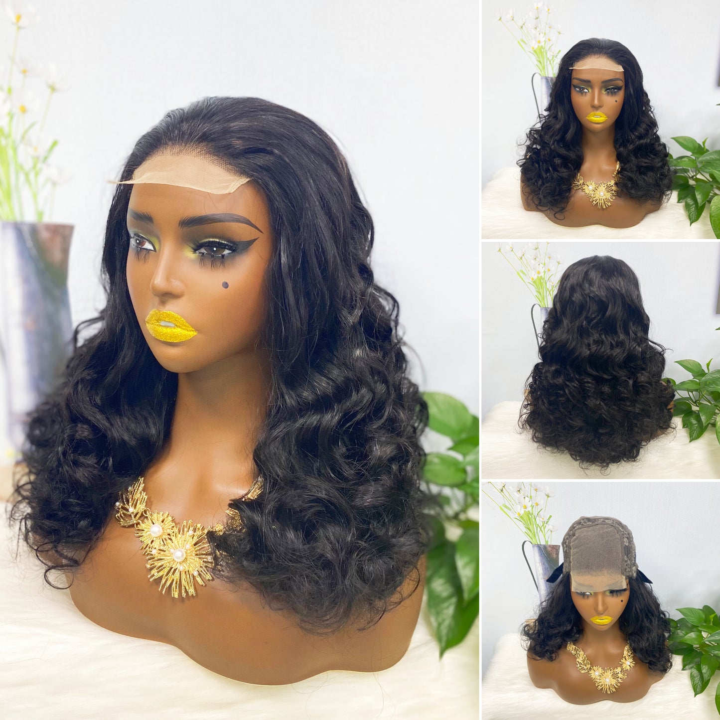 DD 4*4 Lace Wig Fumi Human Hair Wig Color 1B 250% Density