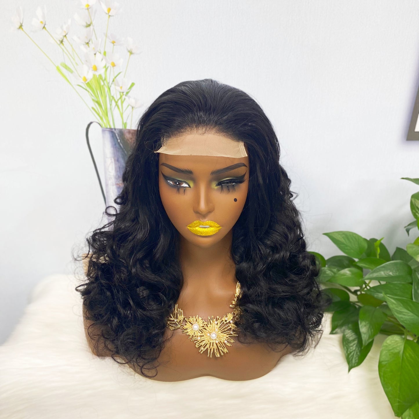 DD 4*4 Lace Wig Fumi Human Hair Wig Color 1B 250% Density