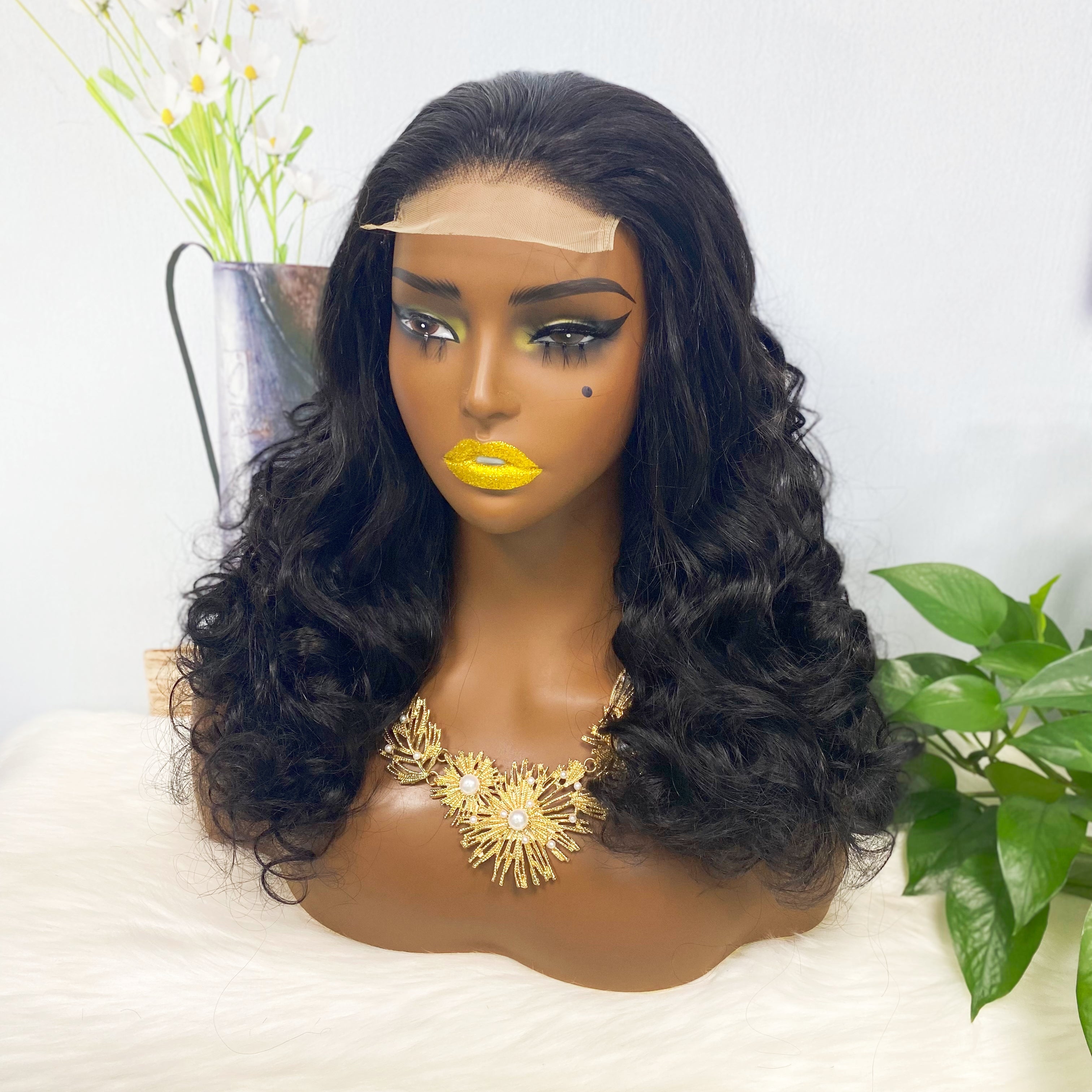 DD 4*4 Lace Wig Fumi Human Hair Wig Color 1B 250% Density – Sawa Wig