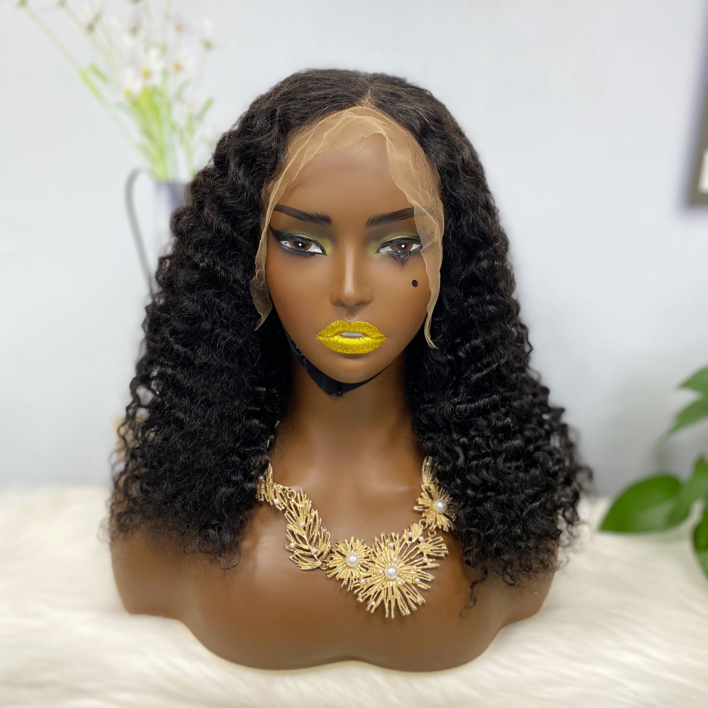 DD 13*4  Wig Human Hair Burmese Curl Natural Color