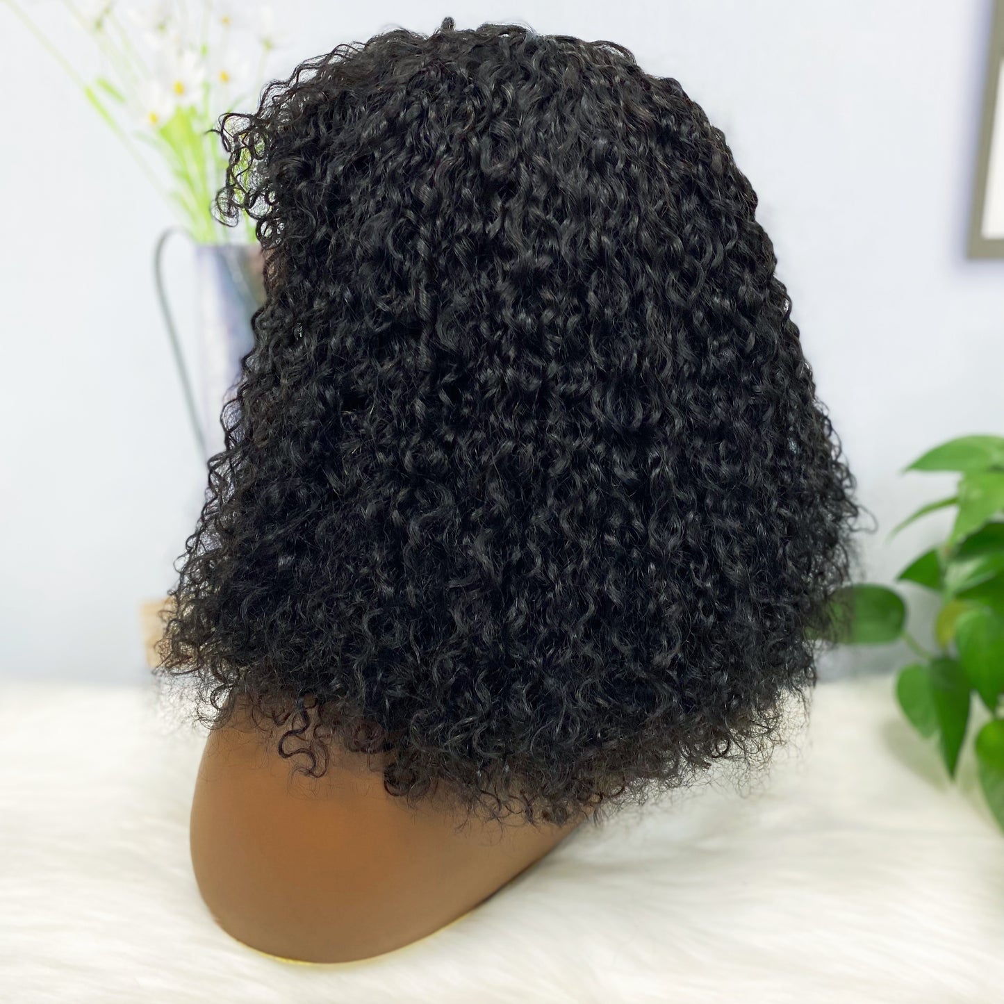 Fringe DD Wig Machine Human Hair Pixie Curly Wig Color NC