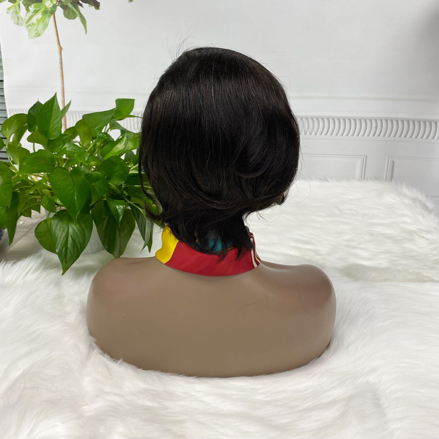 13 * 4 Lace Wig Pixie Cut Naturel Vierge Cheveux Humains Lace Wigs Couleur 1B